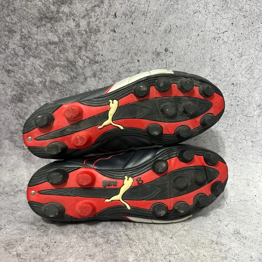 Puma Esito Finale I FG Soccer Cleats Mens 8 Black White Red Fold Over Tongue FG